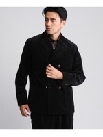 【Atelier line】ストレッチコーデュロイダブルジャケット/ブラック(019)