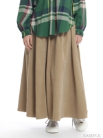 コーデュロイフレアースカート/オレンジ