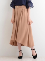 ミモレ丈フレアスカート/ブラック