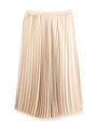 メタリックサテンプリーツスカート/ベージュ(040)