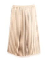 メタリックサテンプリーツスカート/ベージュ(040)