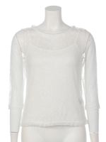 七分袖レースブラウス/オフホワイト