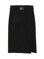 ダブルサテンスリムベルト付きスカート/カーキ(180)