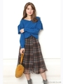 チェックオーガンスカート/ターコイズ