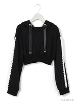 デコラティブショートパーカー/ブラック