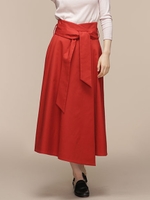 steady9月号掲載/ハイウエストラップマキシスカート/レッド