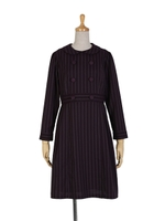 【F i.n.t】GIGIストライプワンピース/BORDEAUX