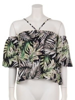 【anap mimpi】リゾートプリントオフショルトップス/BK