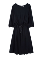 ◆大きいサイズ◆ソフトポンチドロストリングスワンピース/ネイビー(120)