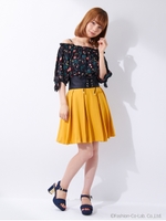 レースＵＰベルト付PEツイルタックフレア/マスタード