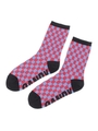 CHECKERED FLAG LAME RIB SOCKS/BLACK×OFF WHITE