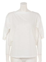 ボリュームスリーブ天竺カットソー/ホワイト