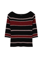 マルチボーダーストライプニット/ネイビー1(121)