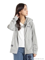 カシュクールフード裏毛パーカー/BLUE