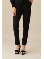 コンパクトサテントリコットベルト付きテーパードパンツ/カーキ(180)