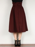 サイドベルトチノフレアースカート/カーキ