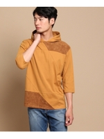 スエード切替プルパーカー/マスタード(533)