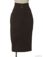 ペンシルデニムスカート/カーキ