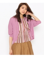 〔洗える〕ストライプブラウスツイン/ロイヤルパープル(082)