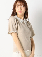 シェリルフラットカラーレトロニット/シロ