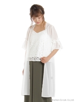 シフォンガウン＆レースインナーSET/オフホワイト