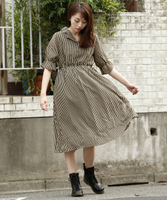 開襟シャツワンピース