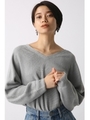【AZUL by moussy】ウォッシャブルソフトタッチ横リブ2WAYドルマンプルオーバー/T.GRY