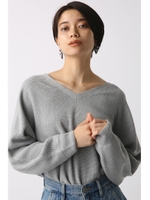 【AZUL by moussy】ウォッシャブルソフトタッチ横リブ2WAYドルマンプルオーバー/T.GRY