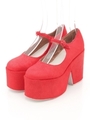 【JEFFREY CAMPBELL】ストラップ付きプラットフォームシューズ/レッド