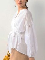 【別注】ne Quittez pas SP エンブロイダリー W/BOW プルオーバー / ヌキテパ/WHITE