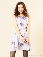 オータムヴィンテージフラワーワンピース/ネイビー