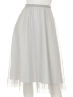 チュール重ねスカート/ピンクベージュ