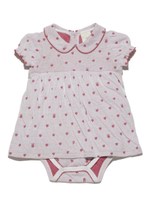 ハートジャガード baby ロンパース/RED