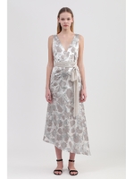 メタリックパターンスリットワンピース/SILVER(160)