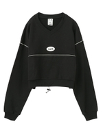 PIPING SHORT SWEAT TOP/ホワイト