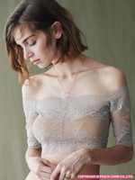 SALON by PJ/バルドーレーシィパデットトップ/ブラック