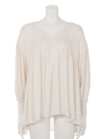 VネックギャザーボリュームBL/D/YEL