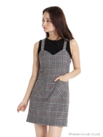 インナーセットチェックワンピース/オフホワイト