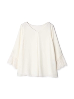 スリーブレースブラウス/チェリーレッド3(093)