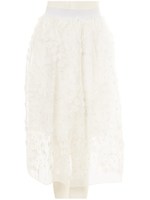 フラワーオーガンジーフレアスカート/ブラック