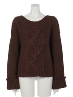 BIGケーブルニット/ブラウン