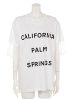 PALM SPRINGS 袖レース ビッグ Tシャツ/WHT