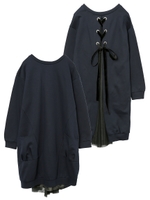 TULLE BACK DRESS/アッシュ