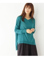 Vネックビックシルエットニット/ライトブルー(091)