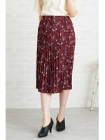 ヴィンテージフラワープリーツスカート/ボルドー1(071)