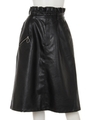 フェイクレザーロングスカート/ブラック