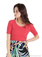 ワイドリブUネックカットソー/オフホワイト