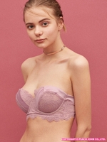 PEACH JOHN/サテンレーシィドレスストラップレス/ローズ