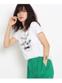 [L]リゾートプリントコットンTシャツ/ホワイト(601)