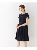 【WEB限定サイズ(SS)あり】チューリップスリーブワンピース/ブルー系(094)